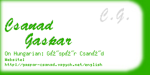 csanad gaspar business card